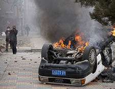 Lhasa Burning Car